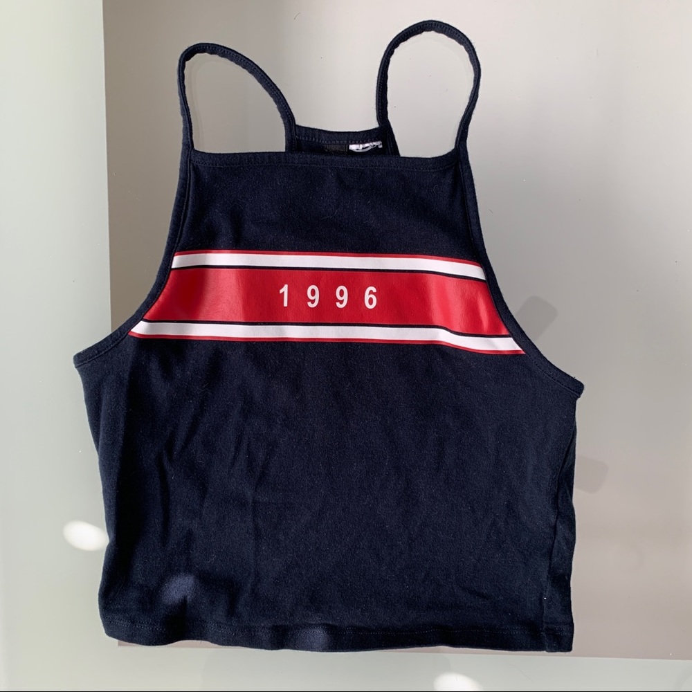 H&M 1996 Navy Blue Cropped Tank Top Size XS